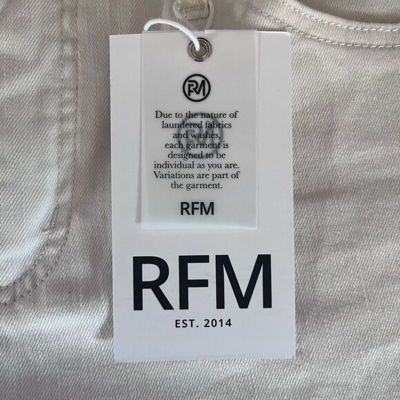 NWT RFM MIA Raw Hem Bootcut Cropped Jeans Tummy Control Off White Size 16 NEW - Picture 7 of 16
